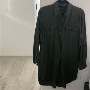 Army green shirt dress